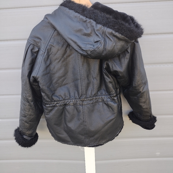 Reversible Girls Genuine Leather Jacket M (10-12) - Picture 2 of 11